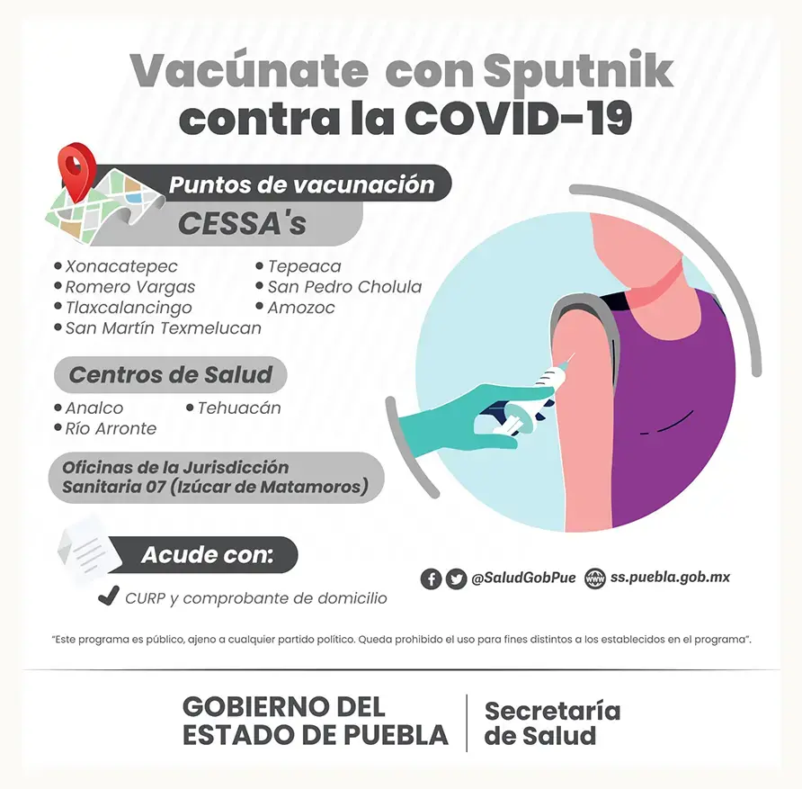 Jornada vigente de vacunación contra Covid-19 vigente en Atlixco