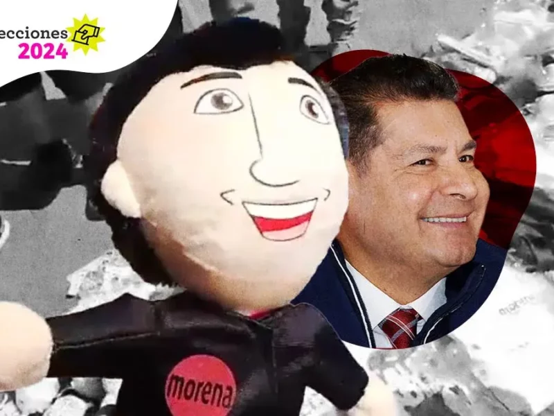 Venden peluche de Alejandro Armenta en arranque de campaña en Izúcar de Matamoros