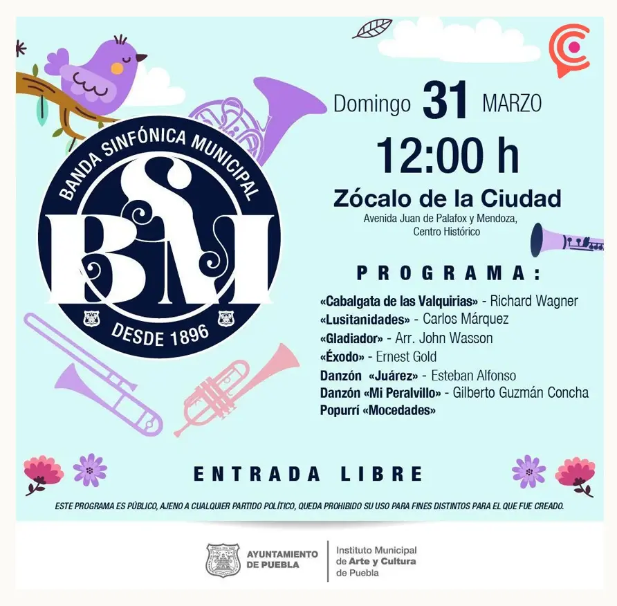 Ayuntamiento de Puebla informa sobre las actividades de arte y cultura