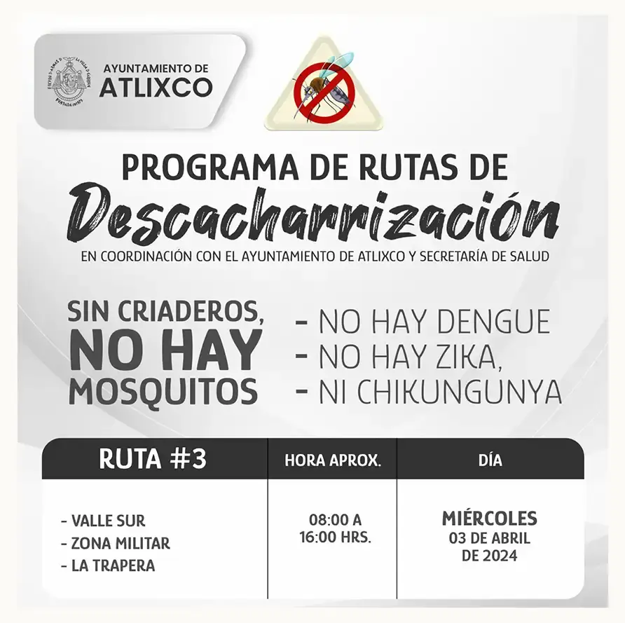 Inicia jornada de descacharrización para prevenir el dengue en Atlixco