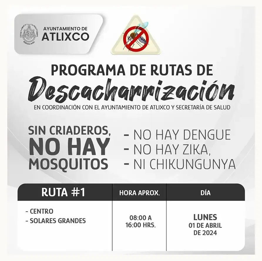 Inicia jornada de descacharrización para prevenir el dengue en Atlixco