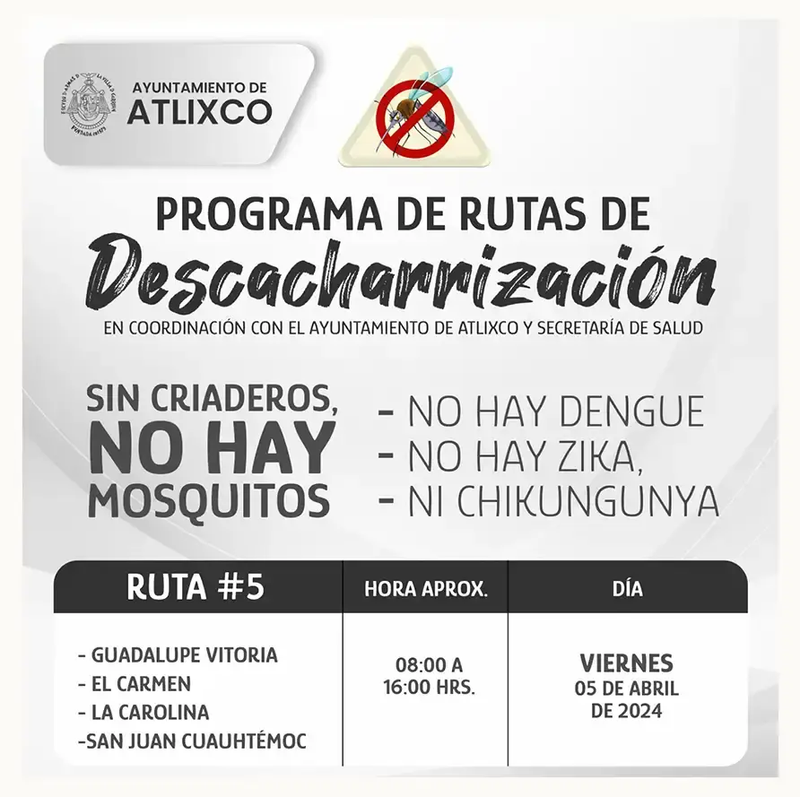 Inicia jornada de descacharrización para prevenir el dengue en Atlixco