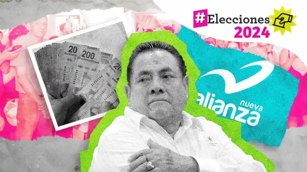 Noé Peñaloza regala fajo de billetes a candidato de Nueva Alianza en Texmelucan