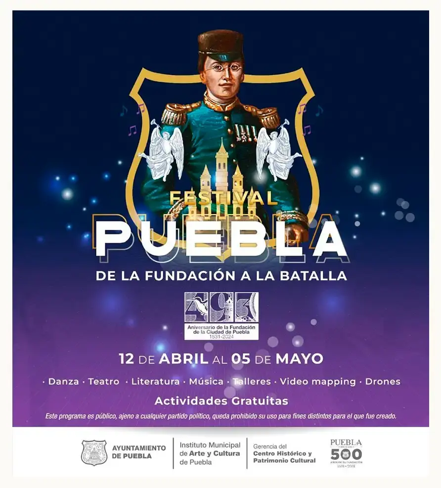 Ayuntamiento de Puebla informa actividades artísticas y culturales por el 493 aniversario de la fundación de la ciudad