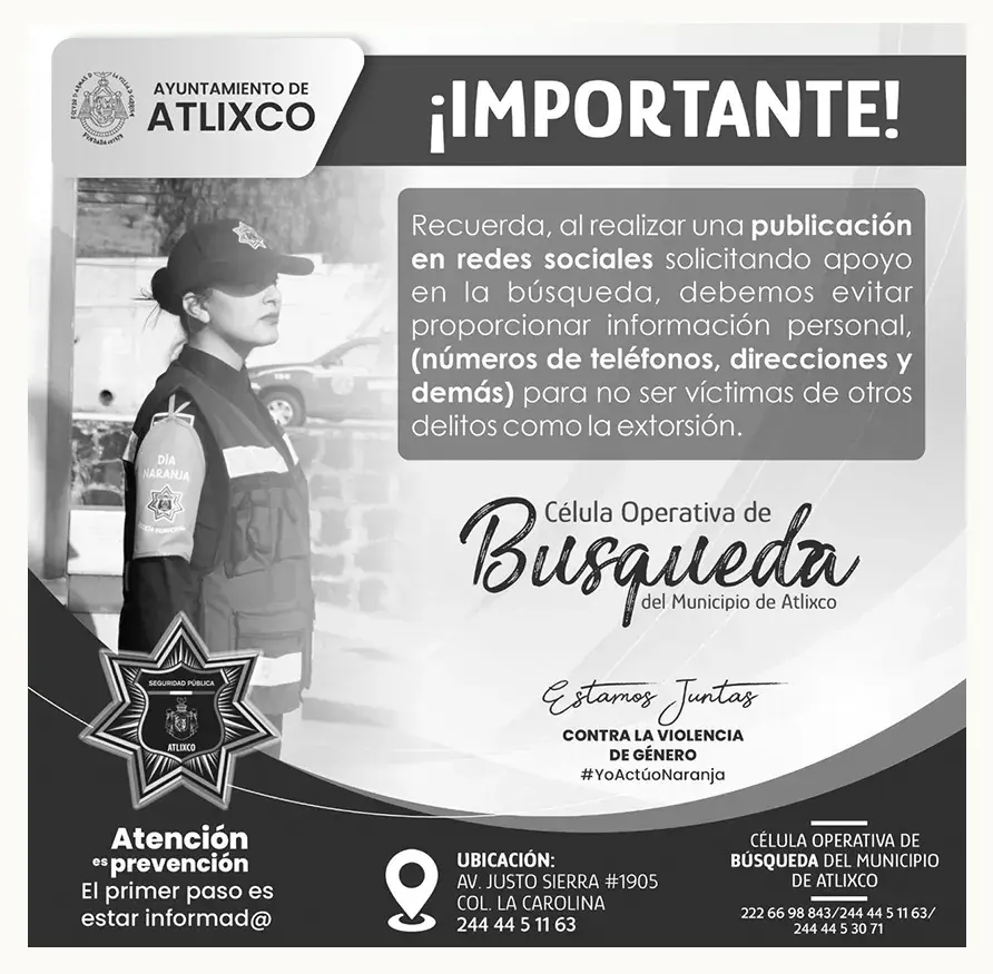 Célula de búsqueda de personas en Atlixco ¿cómo funciona?