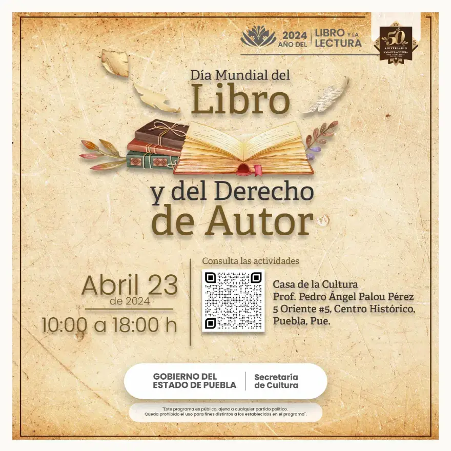 Estas son las actividades que habrá en Puebla por el Día Mundial del Libro 