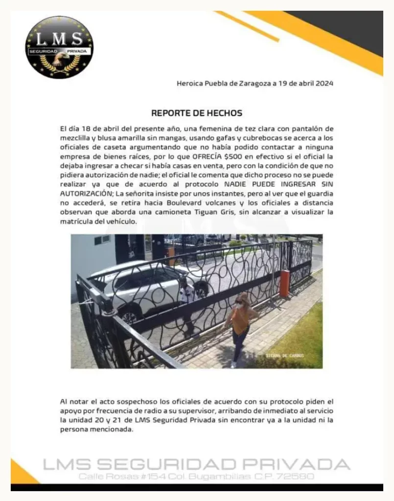 Presuntos ladrones intentaron entrar a Lomas de Angelópolis y sobornar a vigilantes