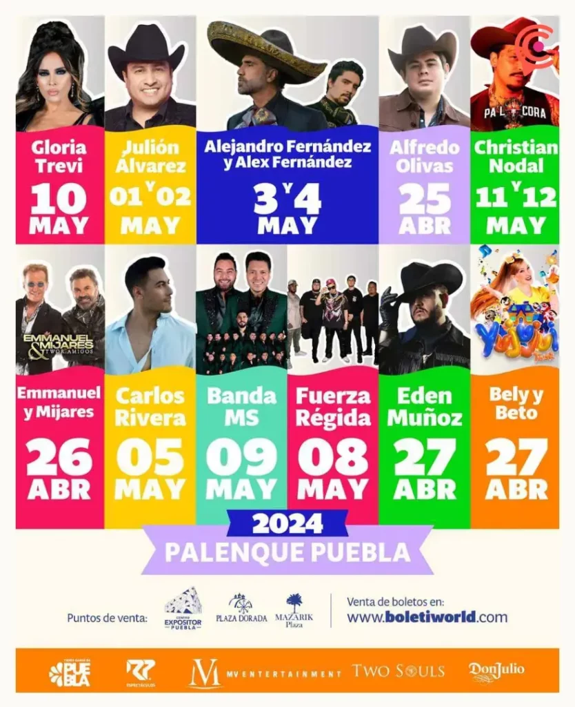 Estos son los conciertos que habrá en Puebla del 22 al 28 de abril