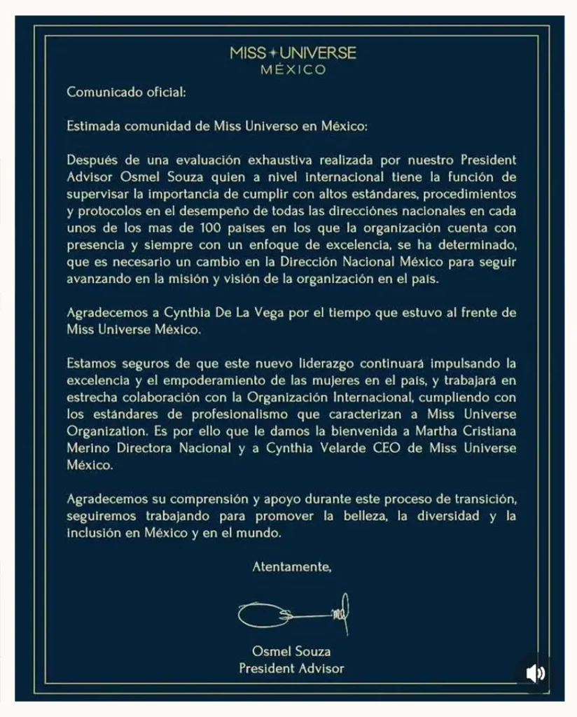 Destituyen a Cynthia de la Vega de Miss Universo, Lupita Jones se burla de su salida