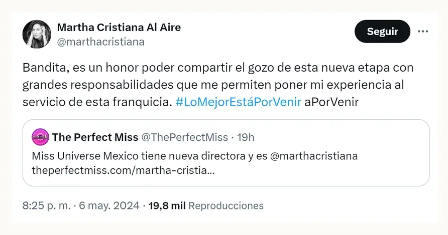 Destituyen a Cynthia de la Vega de Miss Universo, Lupita Jones se burla de su salida