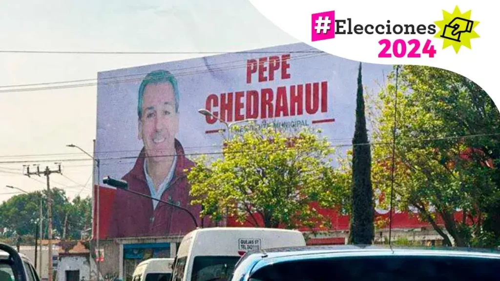 Colocan espectacular de Pepe Chedraui con error ortográfico, equipo del candidato se deslinda 
