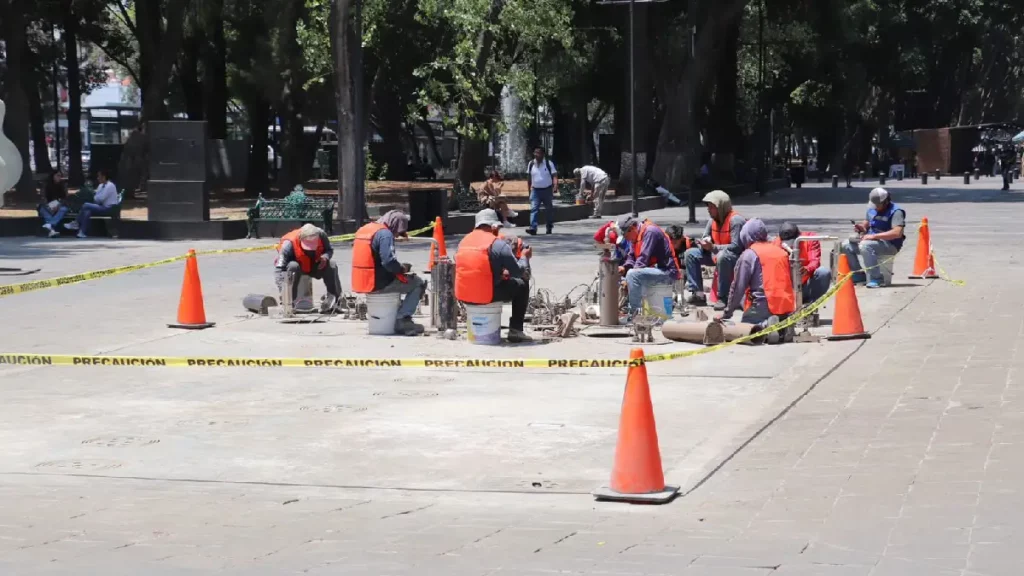 Ayuntamiento de Puebla informa operación al cien por ciento de tres fuentes del Centro Histórico