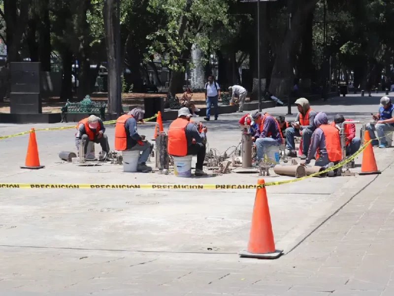 Ayuntamiento de Puebla informa operación al cien por ciento de tres fuentes del Centro Histórico