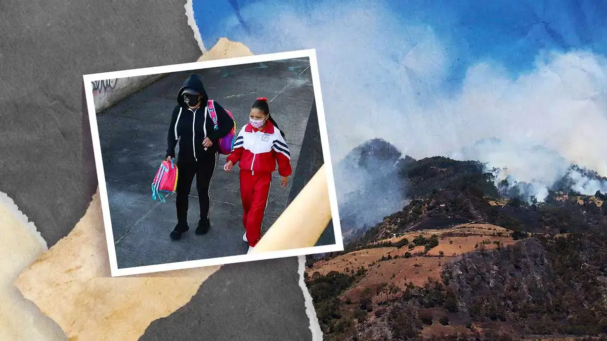 Suspenden clases y desalojan viviendas por incendio forestal en Zacatlán
