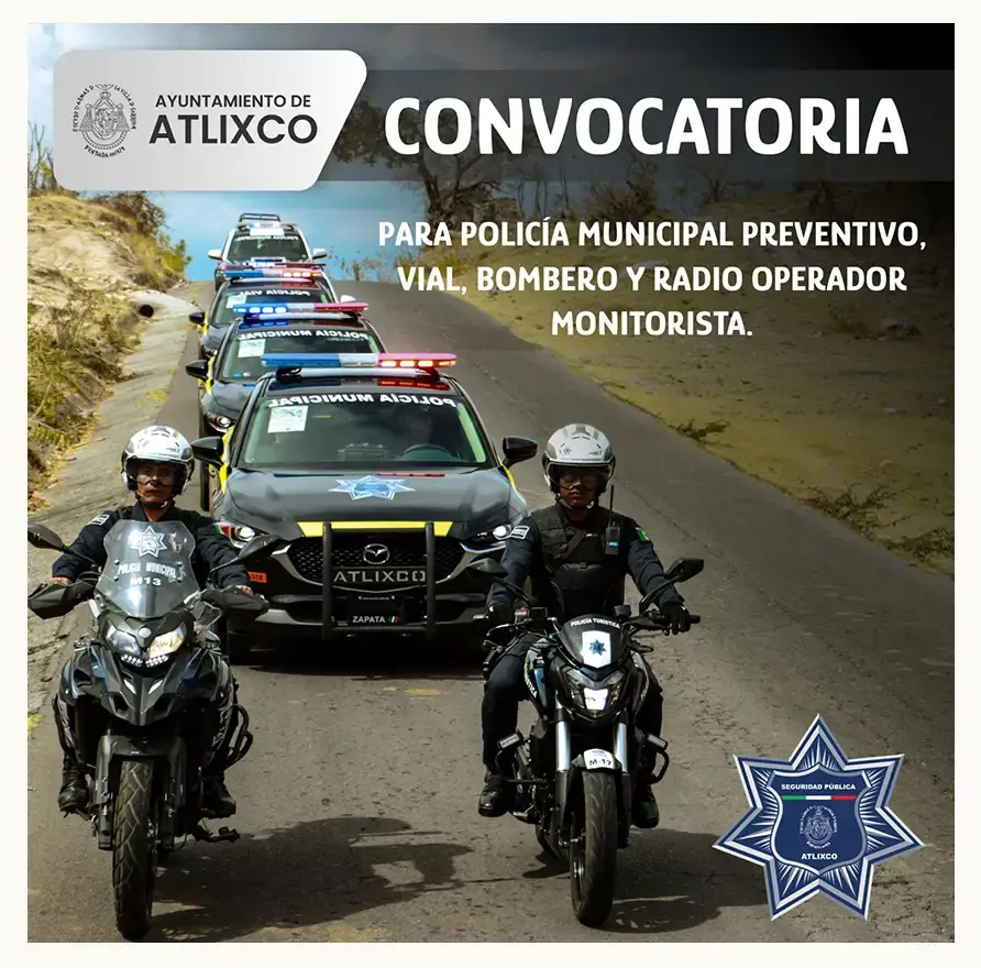 SSP de Atlixco mantiene abierta convocatoria para radio operador o policía municipal preventivo