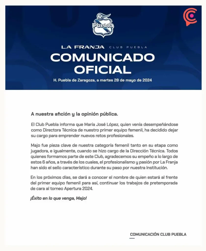 Majo López deja de ser DT del Club Puebla Femenil; sumó cinco bajas del equipo