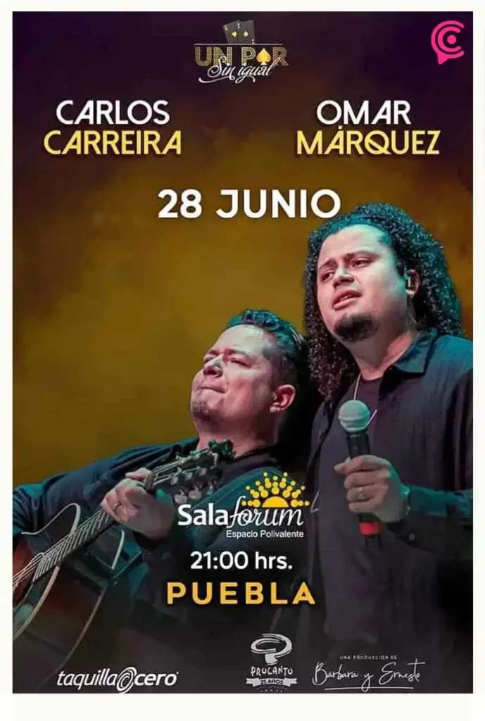 Carlos Carreira y Omar Márquez presentarán “Un par sin igual” en Puebla