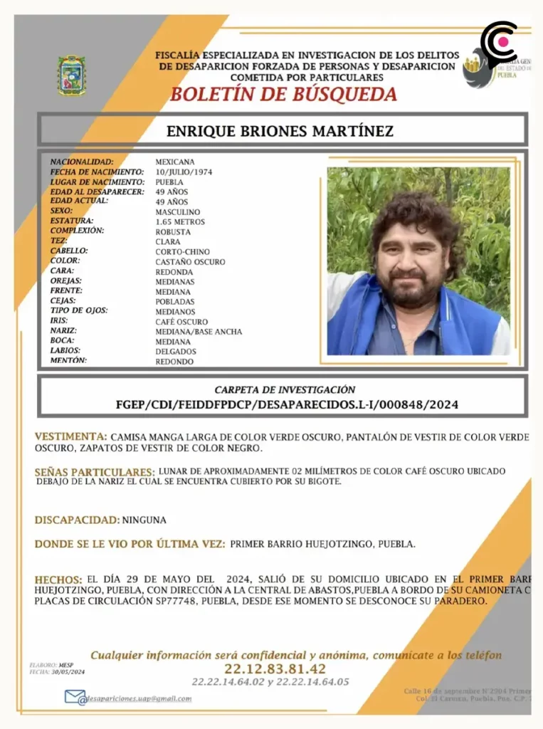 Encuentran muerto a Enrique Briones Martínez, comerciante de la Central de Abasto reportado como desaparecido