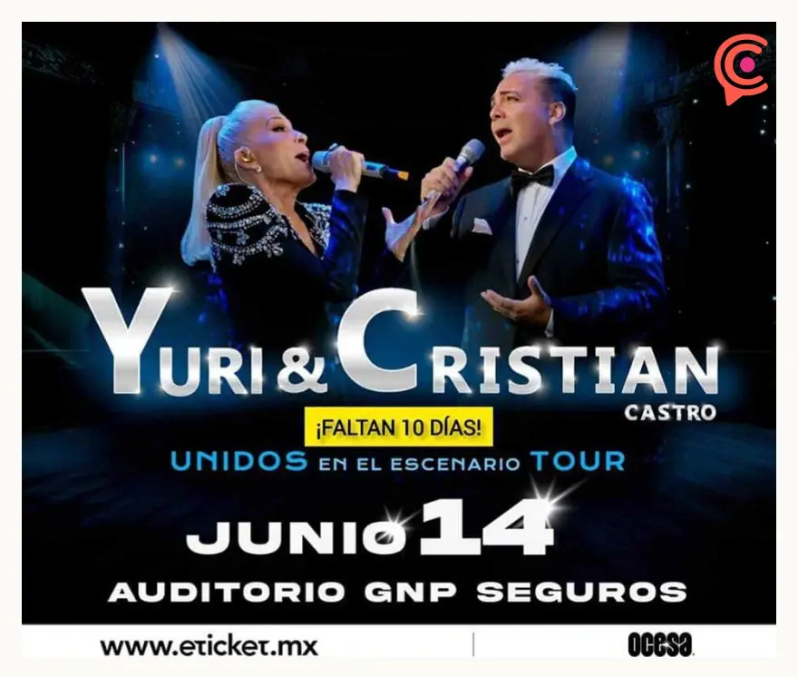 Yuri y Cristian Castro en concierto y más eventos durante esta semana en Puebla