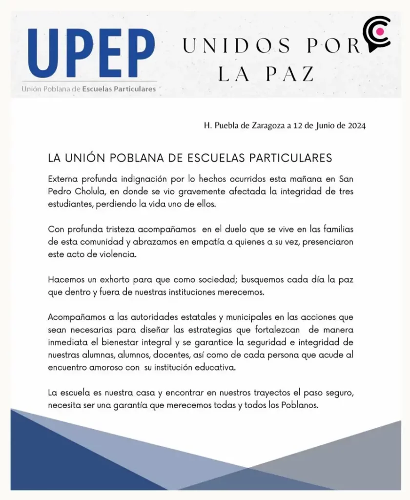 UPEP exige a las autoridades garantizar mayor seguridad para estudiantes