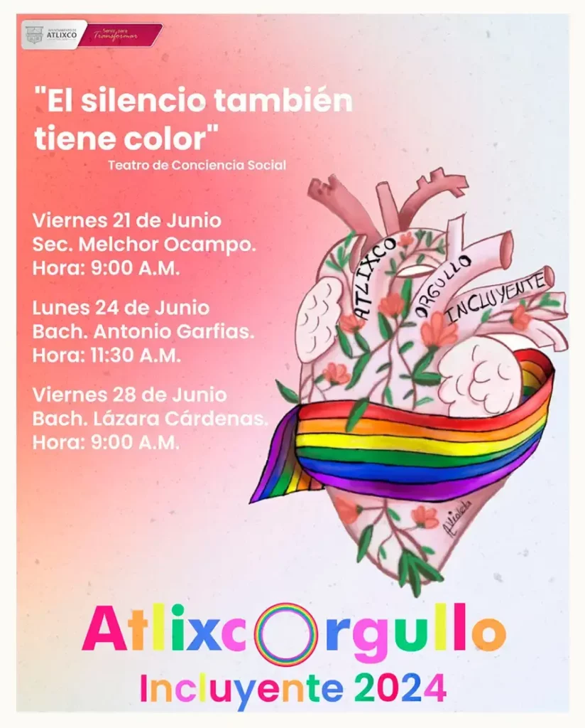 Con actividades culturales, artísticas y educativas, Atlixco celebrará el mes del orgullo