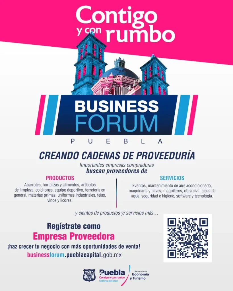 Ayuntamiento de Puebla invita a inscribirse al business forum 2024