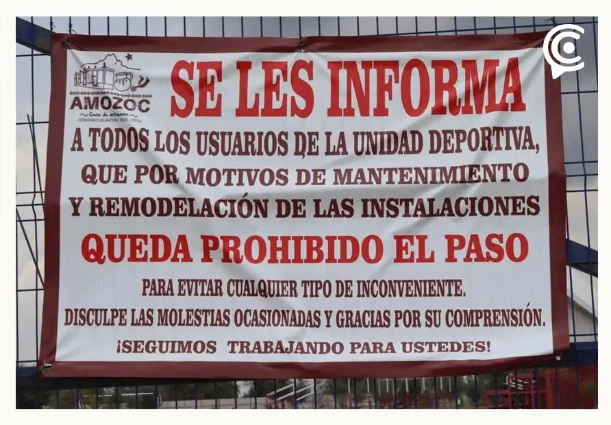 Gobierno de Amozoc también se atrasa con la entrega de la Unidad Deportiva