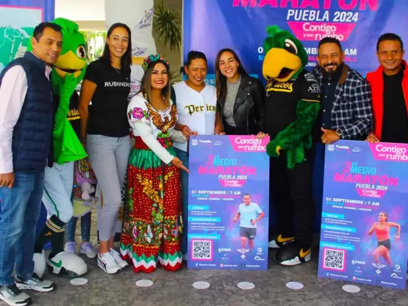 Presentan 3er Medio Maratón Puebla 2024; recorrido partirá del Zócalo a Los Fuertes