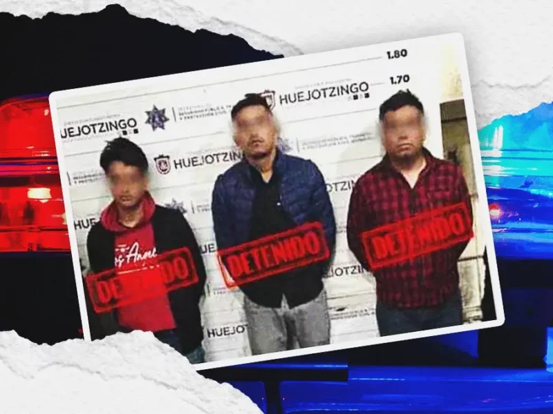 Persecución y balacera termina en la detención de tres delincuentes en Huejotzingo