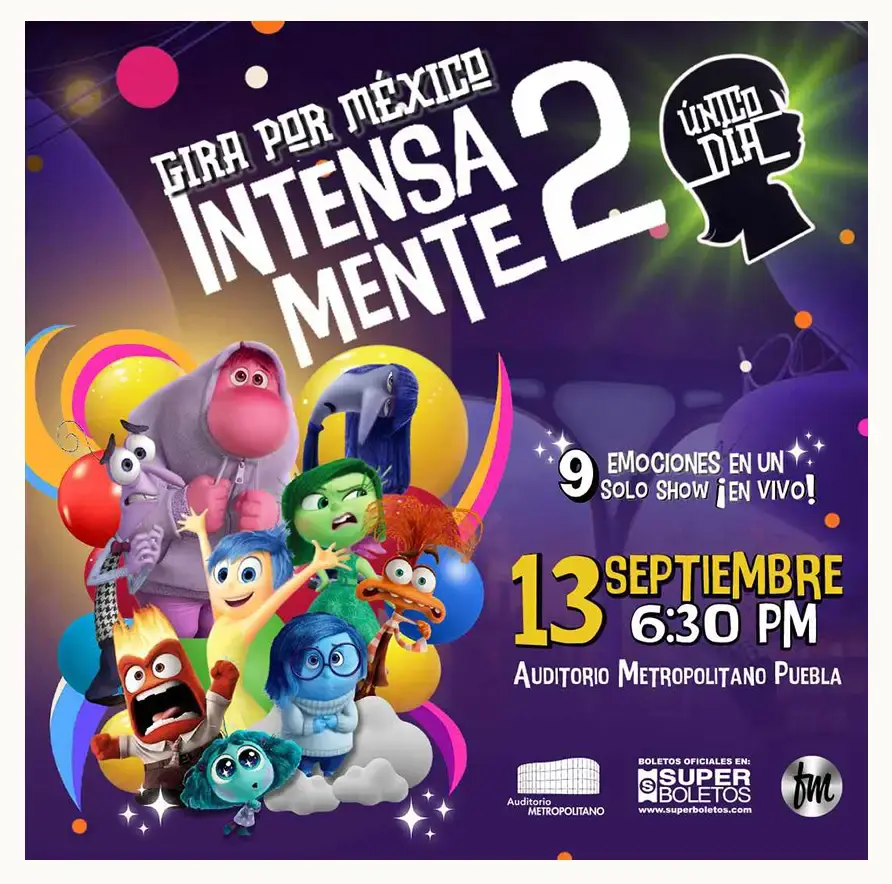 Llega a Puebla el show en vivo de “Intensamente 2”