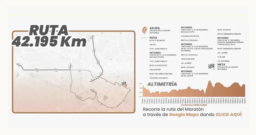 Estas son las nuevas rutas del Maratón de Puebla 2024; será en octubre 