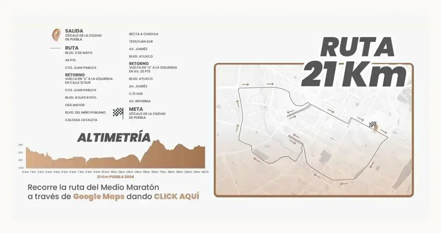 Estas son las nuevas rutas del Maratón de Puebla 2024; será en octubre 