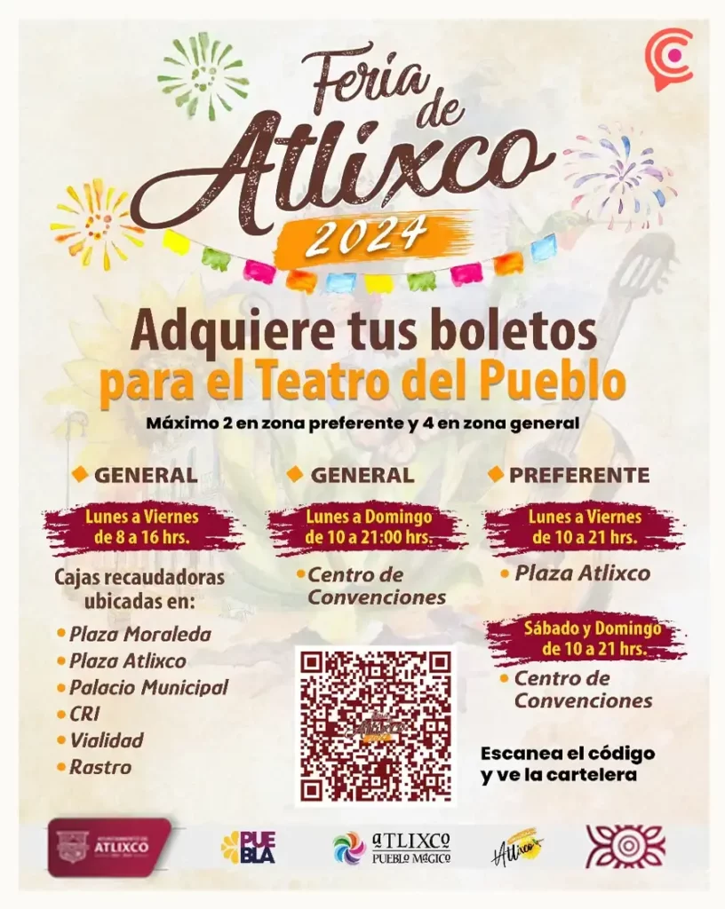 Conoce los puntos de venta de boletos para ver a tu artista favorito en la Feria de Atlixco 2024