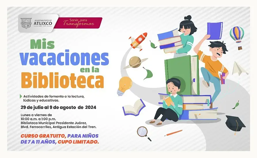 Niños atlixquenses a leer con "Mis vacaciones en la biblioteca"