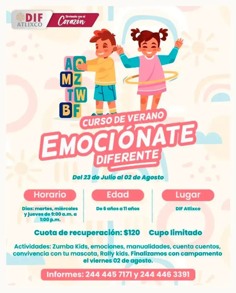 DIF Municipal invita a la niñez atlixquense a su curso de verano diferente