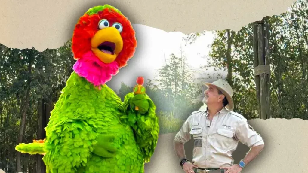 Abelardo de Plaza Sésamo visitó a la jirafa Benito en Africam Safari  