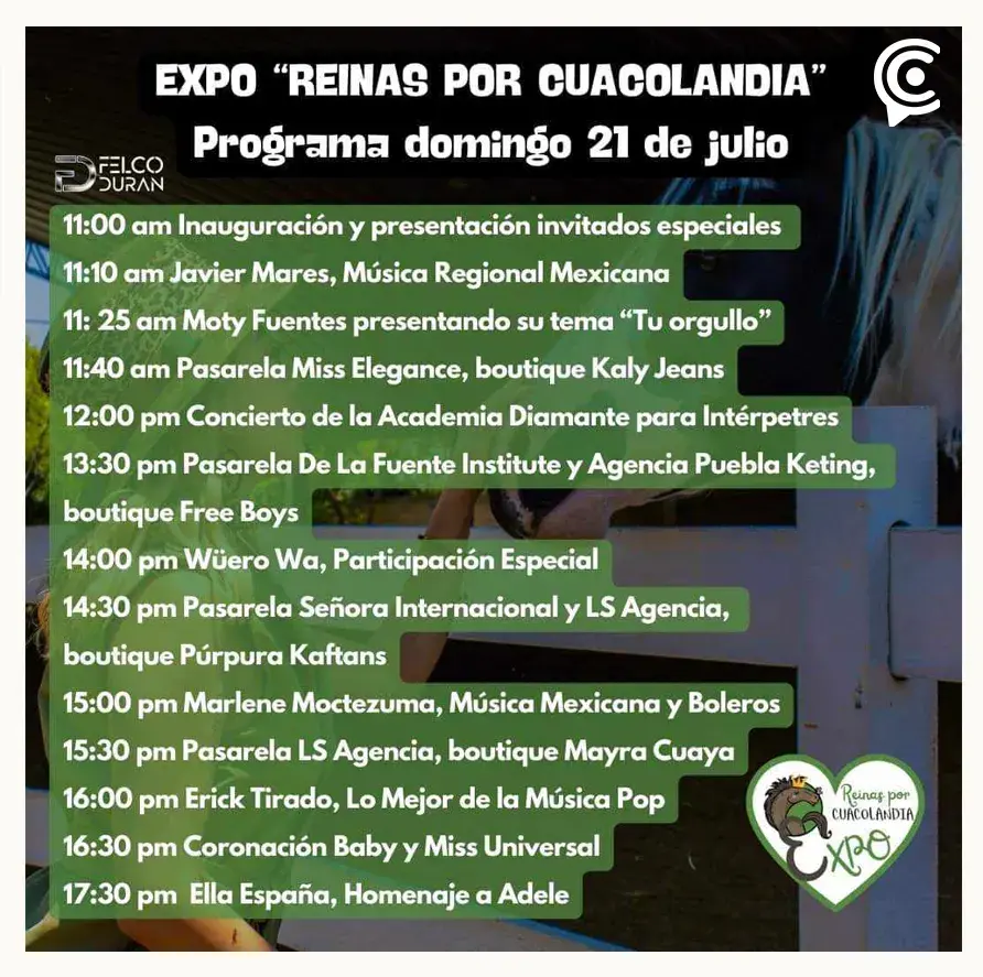 Asiste al evento con causa “Reinas por Cuacolandia” en Puebla; estas son las actividades