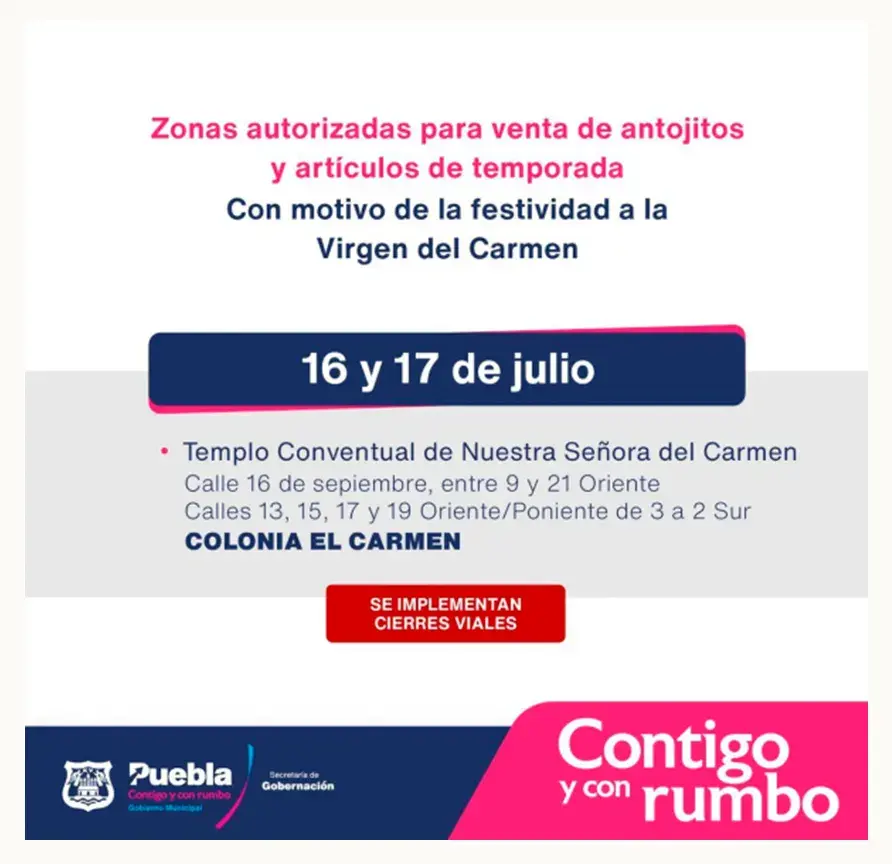 Gobernación municipal supervisará actividades comerciales itinerantes en festividad patronal