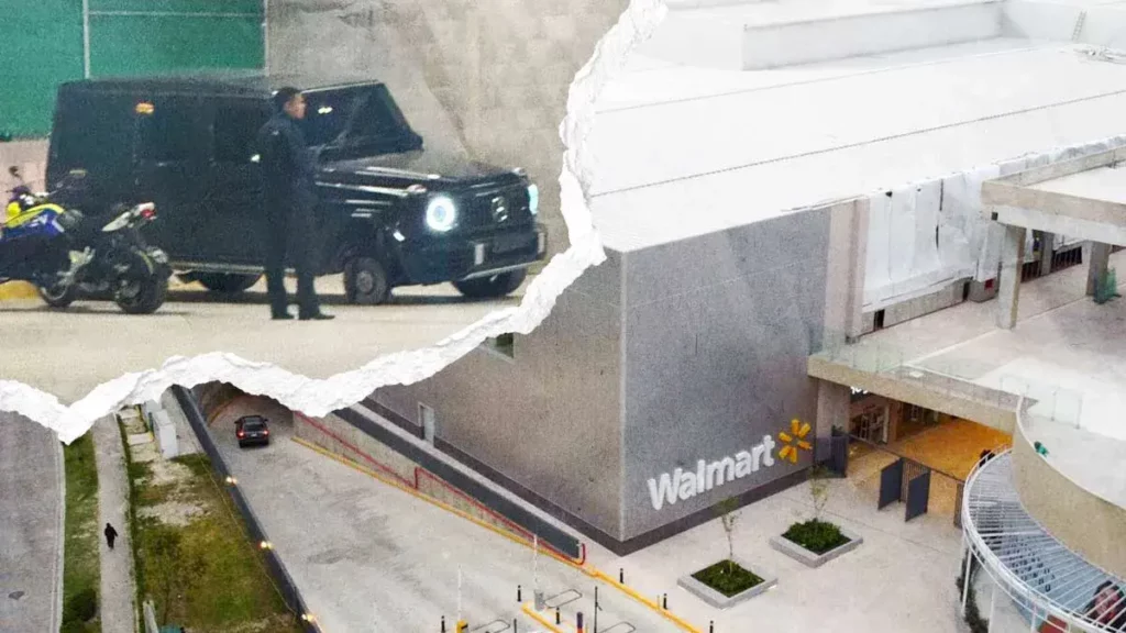 En inauguración, roban llantas de camioneta en el estacionamiento de Walmart Supercenter Grand Lomas Puebla