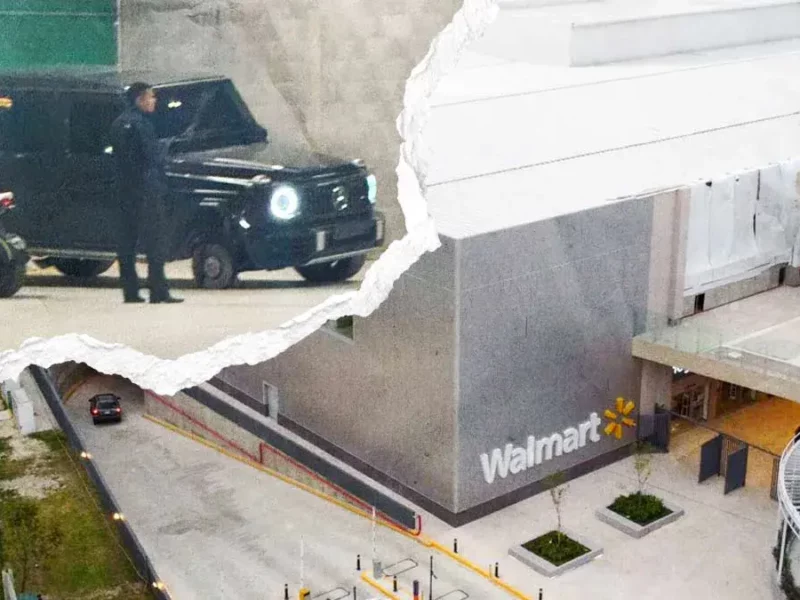 En inauguración, roban llantas de camioneta en el estacionamiento de Walmart Supercenter Grand Lomas Puebla