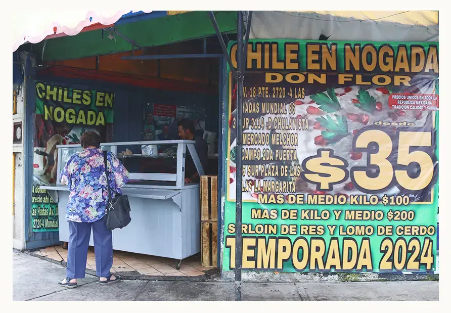 Prueba los chiles en nogada de kilo y medio de Don Flor en Puebla