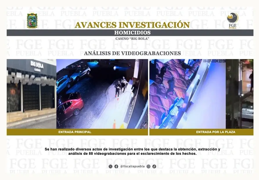 Armas de los asesinos del casino Big Bola están relacionadas con multihomicidios: Fiscalía de Puebla