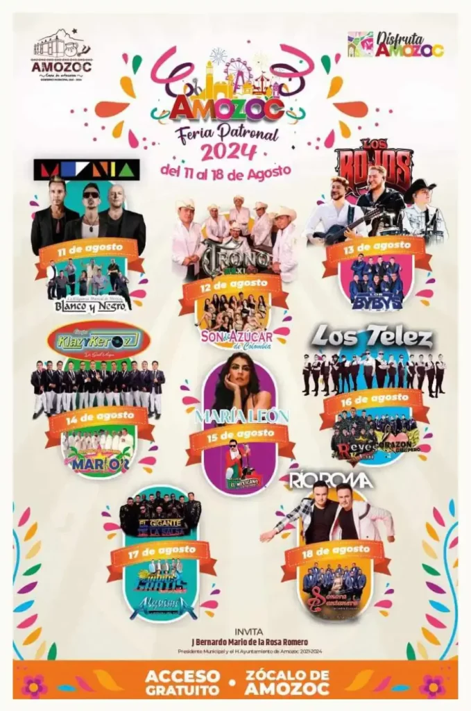 Esta es la cartelera de artistas de la Feria de Amozoc 2024 