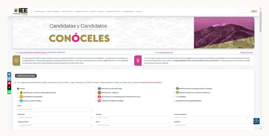 Sistema de “Candidatas y Candidatos, Conóceles” del IEE suma más de 137 mil visitas