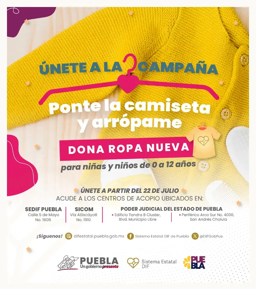Anuncia SEDIF campaña de donación de ropa para niñas y niños de casas de Asistencia
