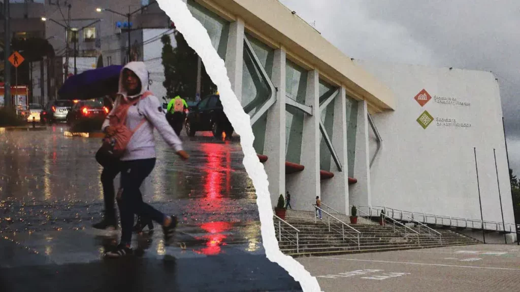 Lluvia provoca daños a edificio de Finanzas Puebla y en municipios al interior del estado 