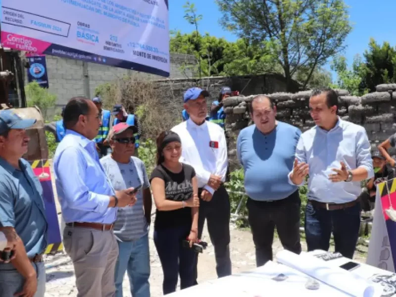 En San José El Aguacate, inicia Ayuntamiento de Puebla construcción de calle con concreto hidráulico