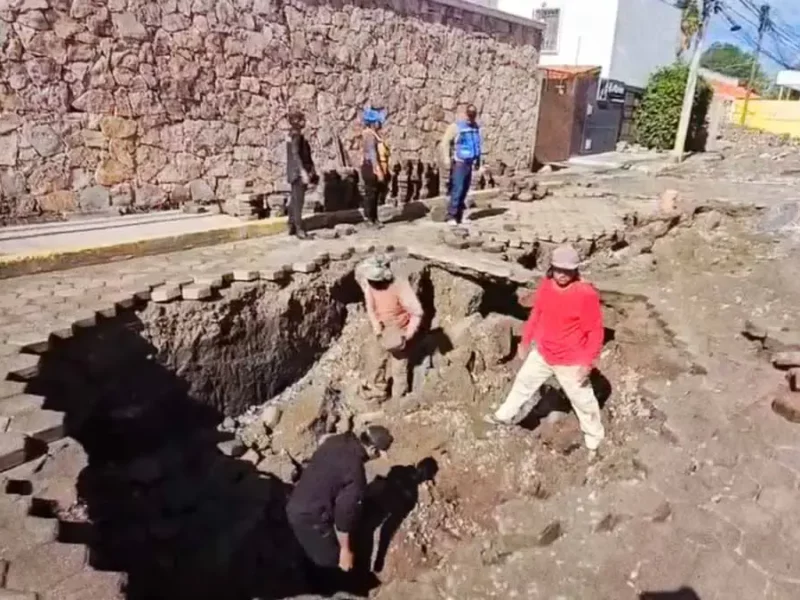 Lluvias provocan nuevo socavón en San Andrés Cholula; van dos en el mes de julio  