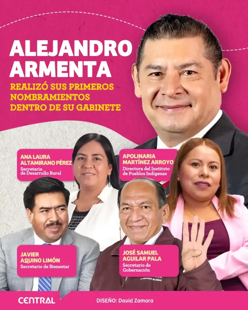 Alejandro Armenta arma su gabinete para el Gobierno de Puebla