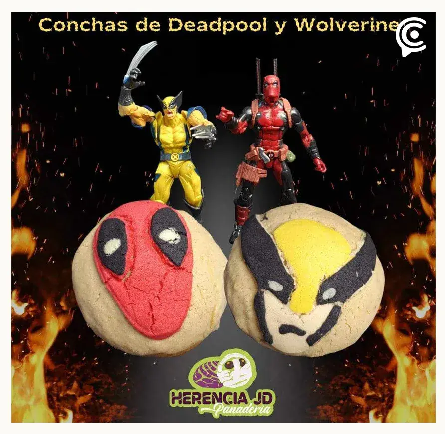 Panadería en Puebla crea las conchas Deadpool y Wolverine en homenaje a la película